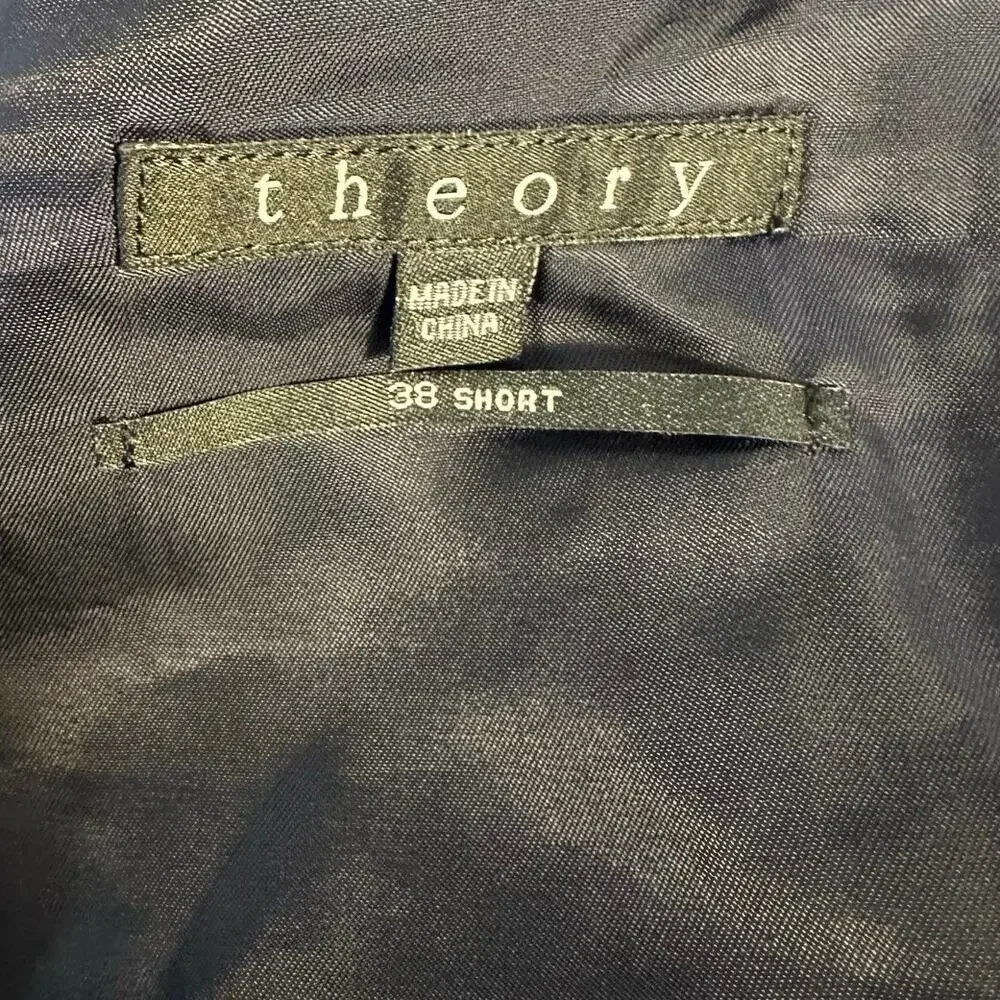 Theory Gray Wool Blend Blazer Mens 38S Tailored Two Button Sport Coat